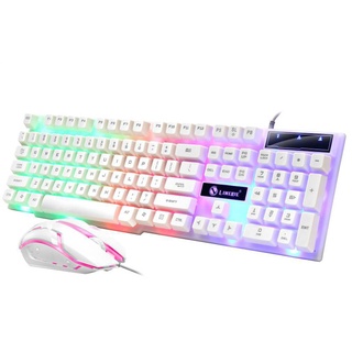 COD Keyboard Combo Rainbow Gaming USB Wired Keyboard Colorful Button Mouse Suit LED Backlit