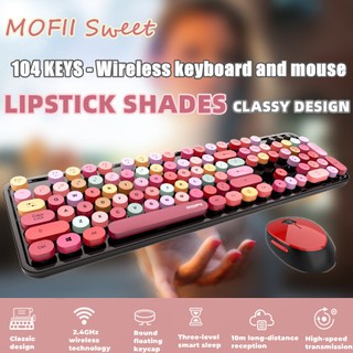 MOFii SWEET 2.4Ghz Wireless Keyboard And Mouse Set USB Optical Mouse And Keyboard Combos For PC Laptop