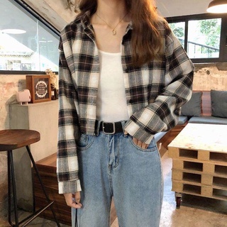 【nu】Plaid Blazer Women's Korean Long Sleeve Jacket 2021 fashion Crop top for women checkered formal wear (9)