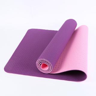 Hot Sale Tpe two-color yoga mat 183*61*0.6cm fitness yoga mat anti-slip