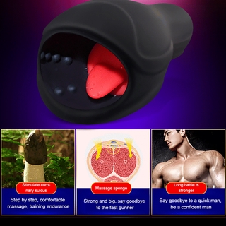 Male Masturbator Tongue Vibrating Glans Stamina Trainer Vibrator Machine Penis Massager Sex Toys (7)