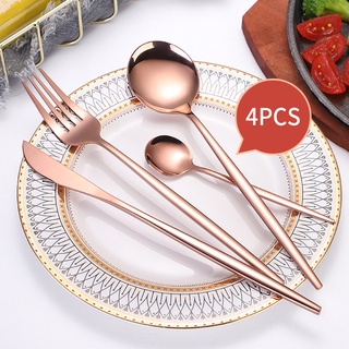 4Pcs/Set Stainless Steel Tableware Knife Fork and Spoon Cutlery