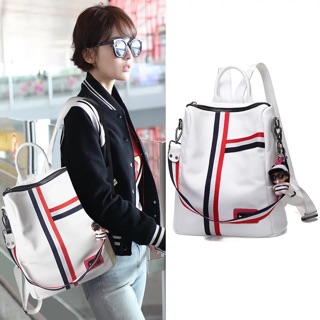 SHIWN Korean Leather Backpack Unisex Bagpack (2)