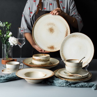 European retro ceramic tableware set household plate
