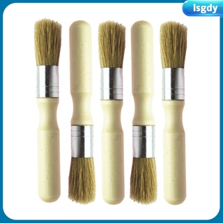 5pcs Small Painting Brush With Round Wooden Handle Paint Brush
