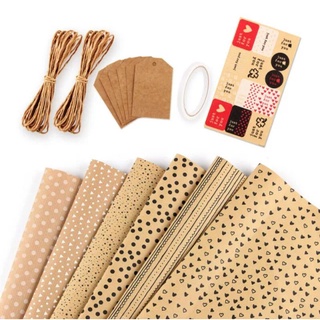 Patterned Kraft Wrapping Paper