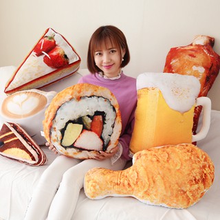 Fried chicken beer simulation cushion, home decoration cake pillow, salmon sushi plush toy cushion
