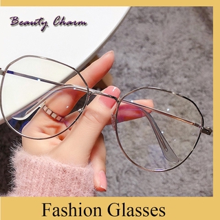 Graded Eyeglasses with Grade - 150 200 250 300 350 400 450 500 550 600 for Women Men Retro Art Student Neutral Metal Frame Optical Glasses / Korean Fashion Eyeglasses Myopia Love Glasses