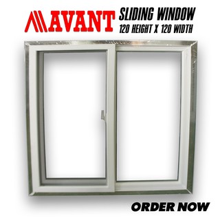 Avant PVC Sliding Window With Glass And Screen Installed (120 x120) 100% High Quality PVC Product