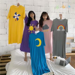 Summer short-sleeved nightdress dress plus size loose home nightdress