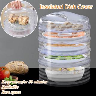 Kitchen Stackable Transparent Plastic Dish Cover Anti Mosquito Food Cover Dustproof Insulated Heat Preservation Lid Thickened Sealing Food Fresh Cover