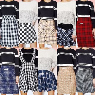 Preloved Highwaist Checkered / Stripe Skirt