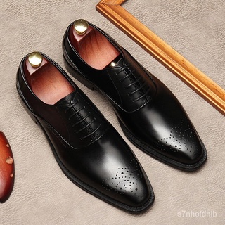 joyme hui/JMHMen's Leather Shoes Business Formal Wear Genuine Leather Pointed British Style Handmade