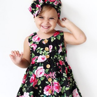 Baby Girl Floral Dress Kid Party Wedding Pageant Formal (1)