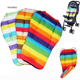 TWBY_Waterproof Rainbow Baby Kids Car Seat Liner Padding Pram Stroller Cushion Pad