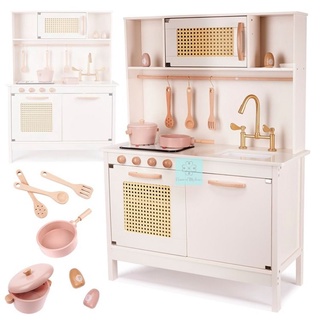 Off-White Nordic Kitchen set with light and sound Wooden kitchen toy set