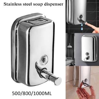 500ml 800ml 1000ml Wall Mounted 304 Stainless Steel Hand Wash Liquid Soap Dispenser Manual Liquid Shower Gel Box Hanging Dispenser