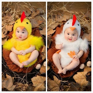 Newborn Baby Photography Props Photo Animals Chick Costume 2 Colors Chicken Outfits Hat and Bodysuit 2pcs Studio Photo