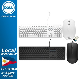 Dell KB216 / KM117 Multimedia Keyboard USB USB Optical Mouse Combo thin chocolate keys, home office