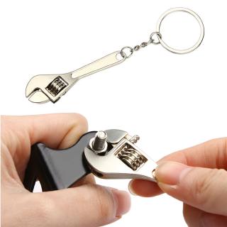 Wrench Keychain Stainless Steel Car Key Ring High-grade Simulation Spanner Key Chain Keyring Keyfob Tools For Boys Birthdays Gift