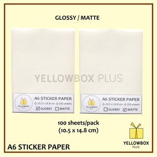 100 pcs A6 Sticker Paper Glossy and Matte for inkjet Printers waybill sticker