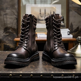 High-End New British Retro Workwear Dr. Martens Boots Men's High-Top Leather Shoes Soft Leather Cow