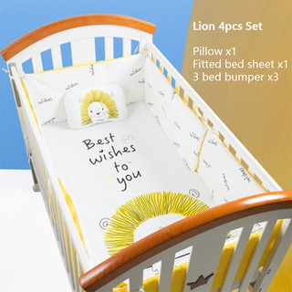 Baby Bed Crib Bumper U-Shaped Detachable Cotton Newborn Bumpers Infant Safe Protector (9)