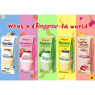 BINGGRAE Banana Milk / Strawberry / Melon/ Vanilla / Lychee / Flavored 200ml