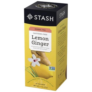 Stash Tea Lemon Ginger Herbal Tea, 30 Tea Bags