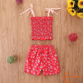 BღBღBaby Camisole + Shorts, Flower Printing with Bow Decoration Cool Summer Clothing (3)