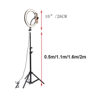 Selfie Ring Light RGB LED 10 inch Video Photography Ring Lamp Kit with 2 Tripods for Makeup Live Str