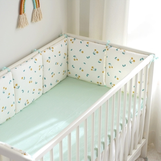 Bed Bumper Set 6pcs White Dot Printed 30*30CM Bumpers in the Crib Things For Newborn Baby Pillow Braid Room Decor Kids Protector (2)