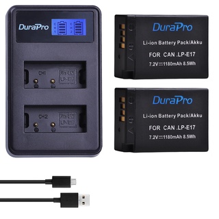 DuraPro 1180mAh LP-E17 LPE17 LP E17 Battery + LCD USB Dual Charger for Canon EOS Rebel T6i 750D T6s