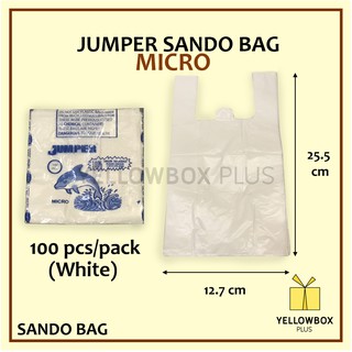 100pcs Micro Plastic Sando Bag White JUMPER
