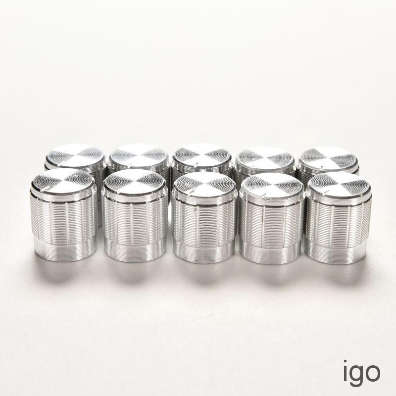 IGO 10PCS Aluminum Knobs Rotary Switch Potentiometer Volume Control Pointer Hole 6mm