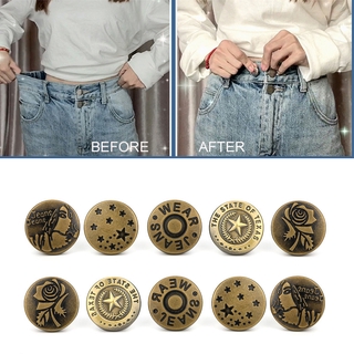 1pcs Snap Fastener Metal Buttons For Clothing Jeans Perfect Fit Adjust Self Increase Reduce Waist Free Nail Twist Sewing Buttons