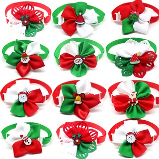 100pcs Christmas Pet Accessories Dog Bow Tie Small Dogs Cat Bowties Neckteis Christmas Dog Grooming