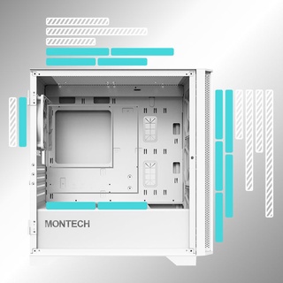 Montech Air 100 Lite Mesh Black / White MATX Desktop Computer PC Case (6)