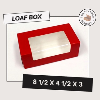 Dainty Boxes | 8 1/2 x 4 1/2 x 3 loaf or fruitcake box (20 pieces)