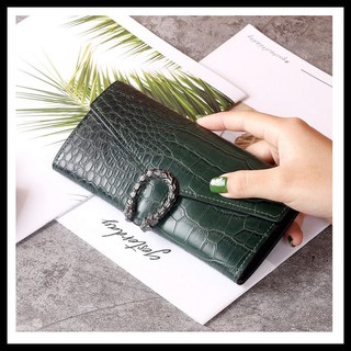 W31 Women 's Wallet Aign Long Croco Women Wallet - Green