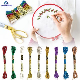 【DIY】DF 8m 12 Strands DIY Color Embroidery Floss Cross Stitch Embroidery Thread Floss Sewing Skeins Craft
