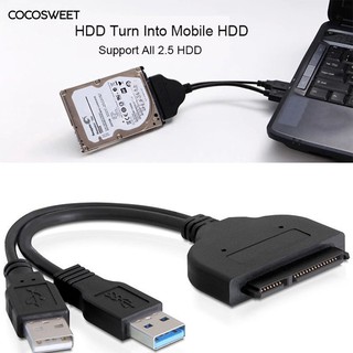 Hard Disk Drive SATA 7+15 Pin 22 to USB 2.0 Adapter Cable for 2.5 HDD Laptop