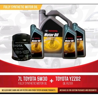Fully synthetic Package E: 7L Toyota 5w30 Motor oil with Toyota Yzzd2 Oil filter