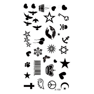 English Alphabet Symbol Flower Waterproof Tattoo Sticker Multiple Patterns