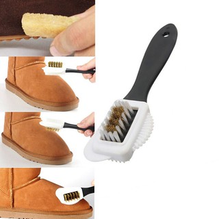 3 Sides Brush Suede Nubuck Shoes Boot Cleaner Tool