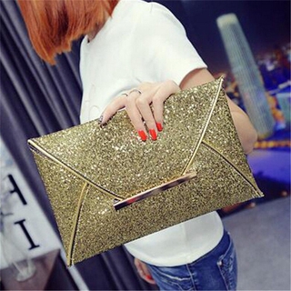 Fashion Leather Clutch Personality Envelope Package Sequins Hand (1)