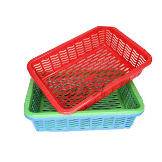 803 Large Size Plastic Basket Square Sieve Thick Rectangular Fruit And Vegetable Fruit Storage