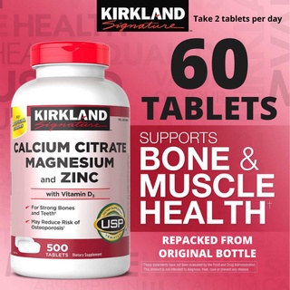 Kirkland Calcium Citrate Magnesium Zinc Vitamin D3 60 Tablets Multivitamins Supplement Vitamin C