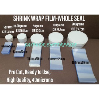 100/200pcs Whole seal Plastic Can, Pre Cut, Shrink Wrap Film, Plastic Sealer, Shrinkable Film