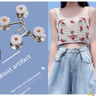 Jeans Button Adjustable Disassembly Daisy Screw type Nail-free Waist Shorten Metal belt